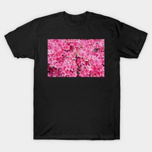 Pink Azalea or Rhodedendron bushes oil paint effect. T-Shirt